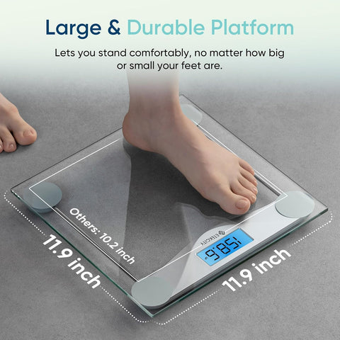 Etekcity Digital Body Weight Bathroom Scale, 6mm Tempered Glass, 400 lbs