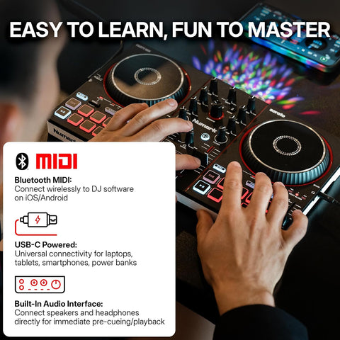 Numark Party Mix III Bluetooth DJ Controller with Built-in Lights