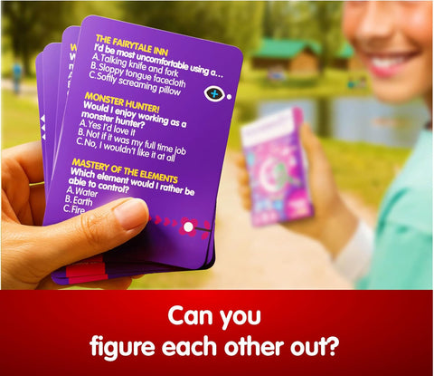SUSSED Wacky ‘What Would You Do?’ Fantasy Card Game - Fun for Girls, Boys & Tweens - for Kids Ages 8 and Up, 2-8 Players, 15-30 Min Playtime - Purple Deck: Dragons, Space & Magic