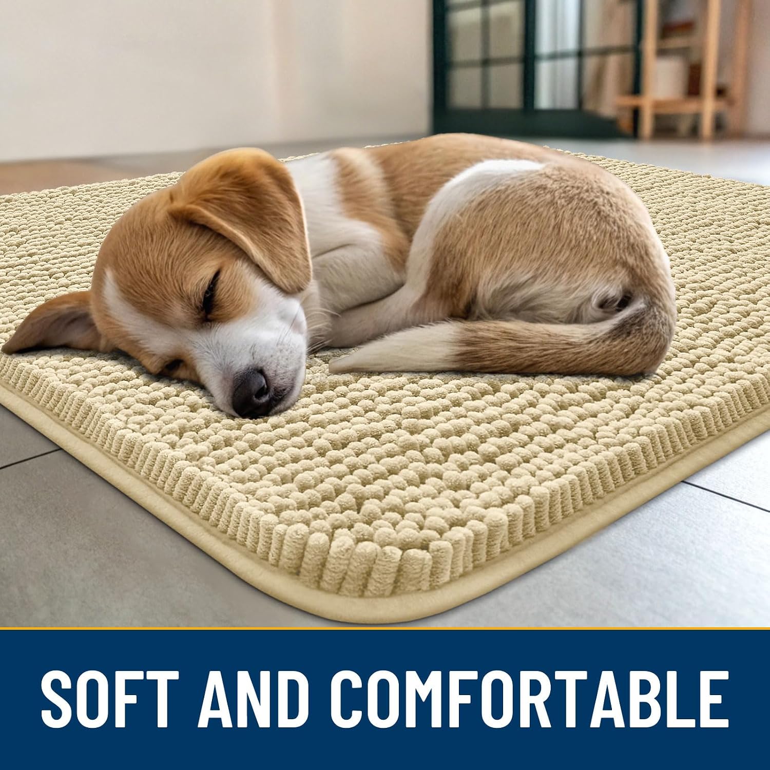 Smiry Dog Door Mat for Muddy Paws 59x24, Absorbs Moisture and Dirt Doormat