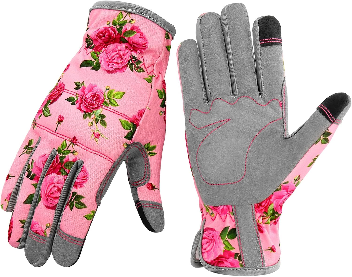 YRTSH Leather Gardening Gloves for Women, Flexible Breathable Garden Gloves