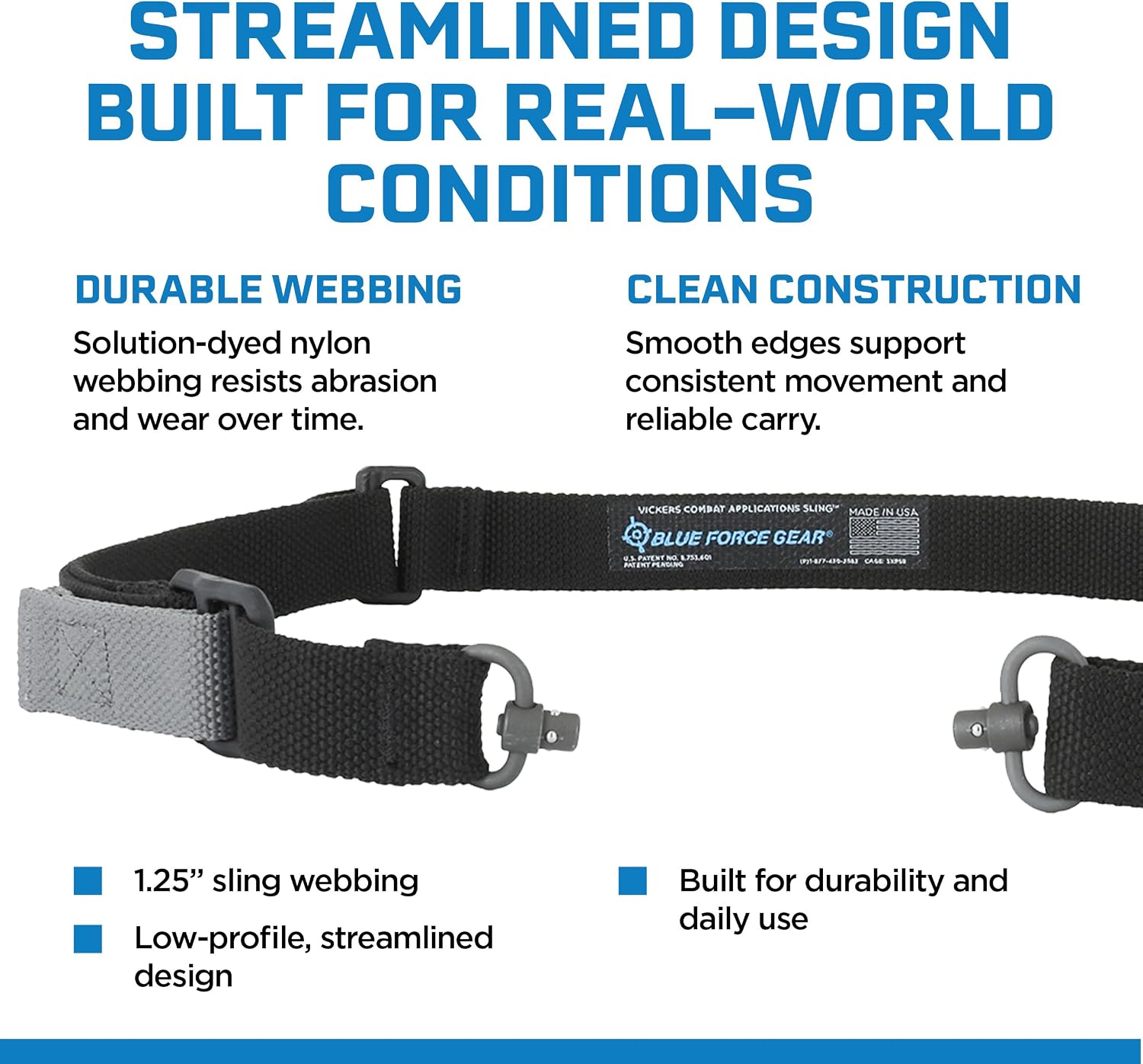 Blue Force Gear Push Button 2-Point Adjustable Sling 1.25” Wide