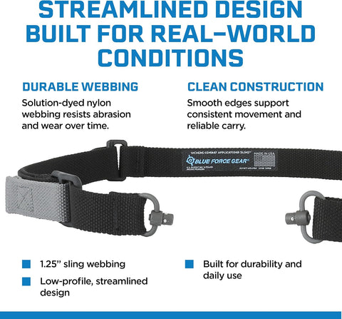 Blue Force Gear Push Button 2-Point Adjustable Sling 1.25” Wide
