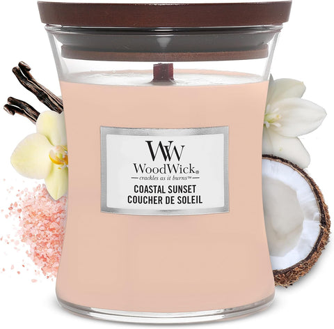 WoodWick Vanilla & Sea Salt Scented Candle, Crackling Wick, 16oz