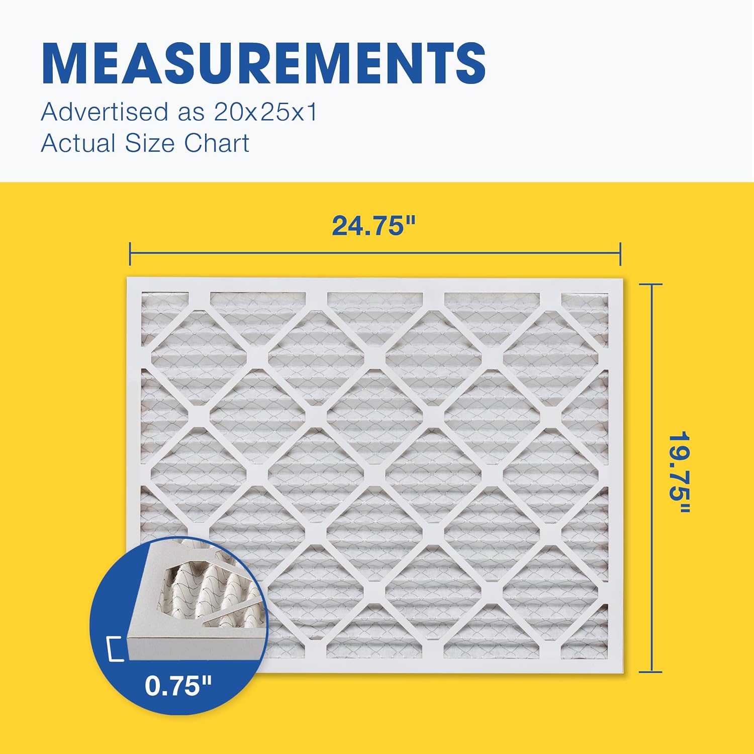 Aerostar Air Filter 20x25x1 MERV 13 AC Filter, HVAC, Furnace Filter, 6 Pack