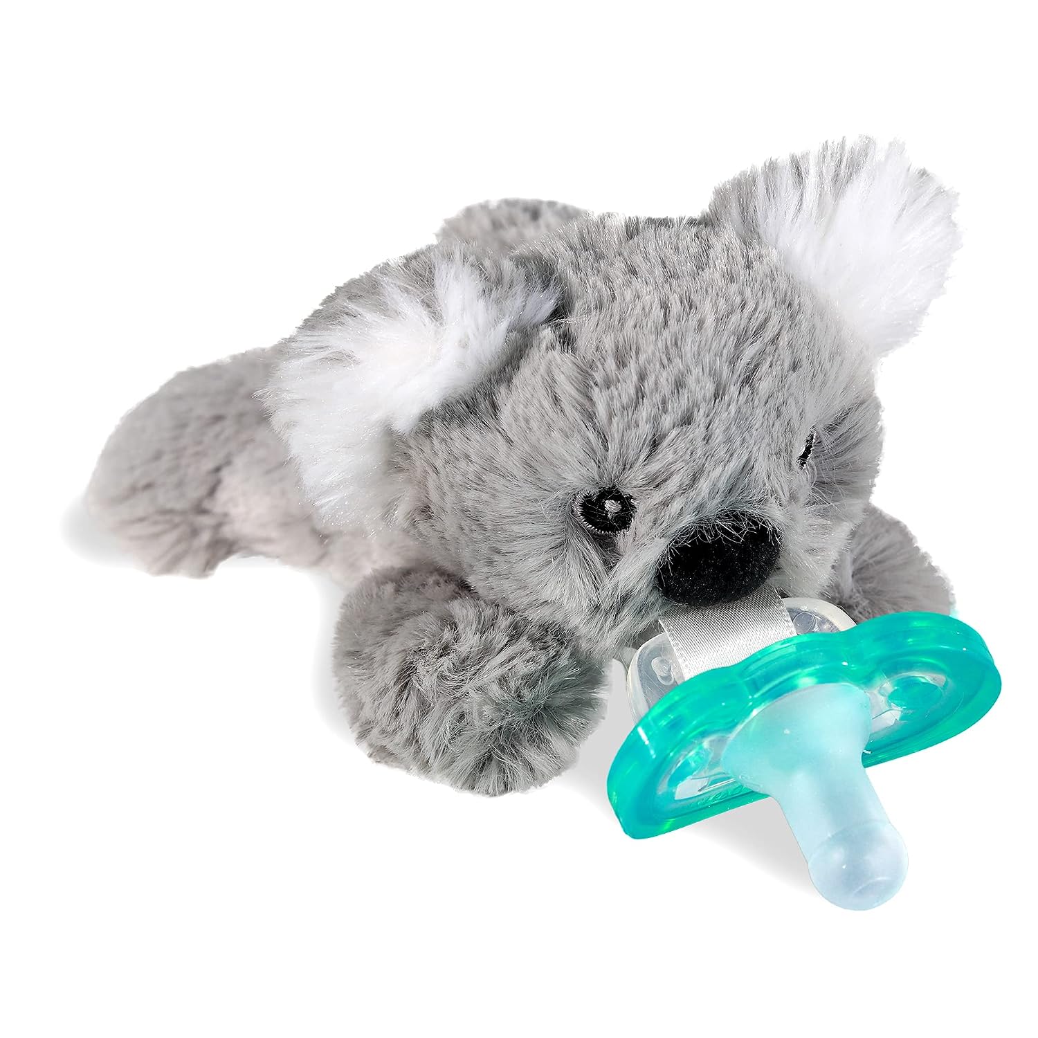 RaZbaby RaZbuddy Stuffed Animal Pacifier Holder for Newborns & Up, Made in the USA, Detachable Orthodontic JollyPop Pacifier, Medical-Grade 100% BPA-Free Silicone, Baby Shower, 0 Months+ (Axolotl)