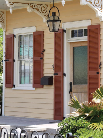 Mid America Open Louver 14.5 Inch Vinyl Shutters (1 Pair) - 14.5 x 72 Black