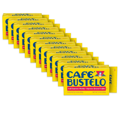 Café Bustelo Espresso Ground Coffee, Dark Roast, 12 Bricks (10 Oz. Each) | Bold Latin flavor, Stands up to milk & sugar, Ideal for cafecitos & much more, Vacuum sealed, Shelf stable, SNAP EBT eligible