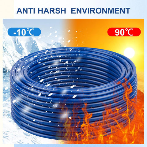 THHN Wire 4 Gauge 25 FT, 4 AWG Stranded OFC Copper Electrical Building Wire with Nylon Jacket PVC Insulation, Rated 600V for Residential, Industrial, CNC, Ground (4 Gauge, Blue)