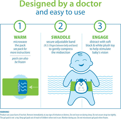 Dr. Brown's Infant Gripebelt Heated Belly Band, Hedgehog, 0m+
