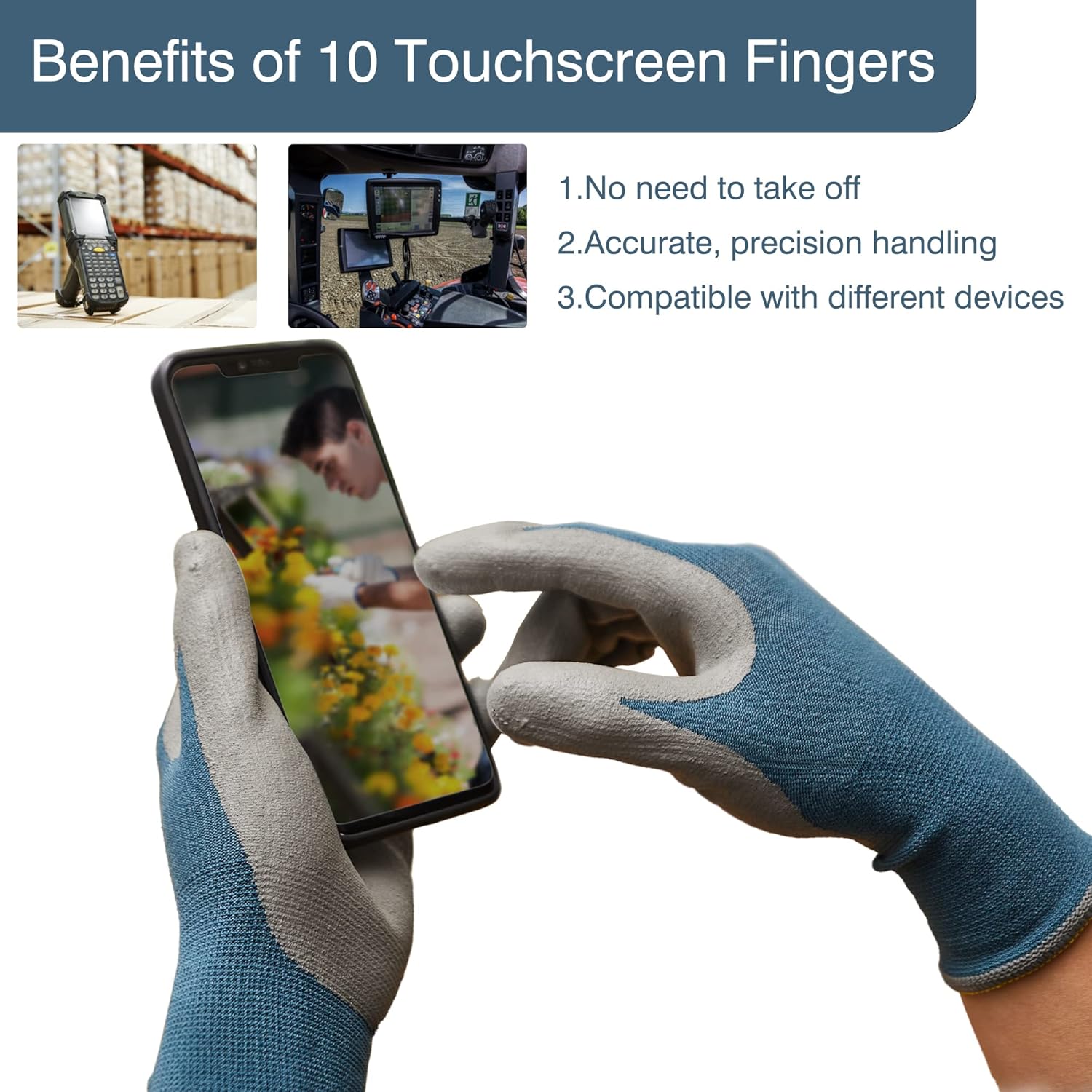 COOLJOB 2 Pairs Gardening Gloves for Men, Breathable Rubber Coated, Medium