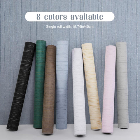Light Blue Peel and Stick Grasscloth Texture Wallpaper 15.7"x120" Vintage Wallpaper Removable Waterproof