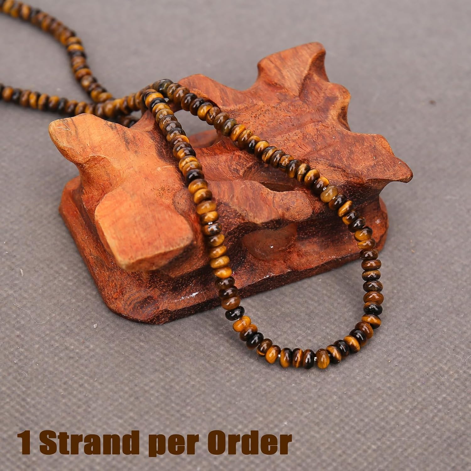 BONNY BOXX 1 Strand (150PCs) Natural 2 * 4mm Classic Tiger Eye Rondelle Beads, Natural Abacus Disk Stone Beads Loose Spacer Gemstone for DIY Bracelet Necklace Jewelry Making