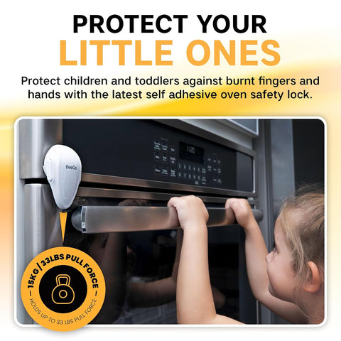 BeeGo Oven Lock Child Safety, Heat Resistant No Drill Baby Proof Door Latch