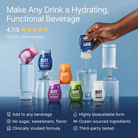 Buoy Functional Electrolyte Drops Variety Pack - Energy, Brain, Digestion & Immunity Support with 87 Trace Minerals - Unflavored Electrolytes - Sugar Free - No Sweeteners - 220 Servings