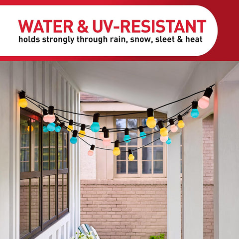 Command Outdoor Light Clips, Clear, 20 Clips, 24 Weather Resistant Strips