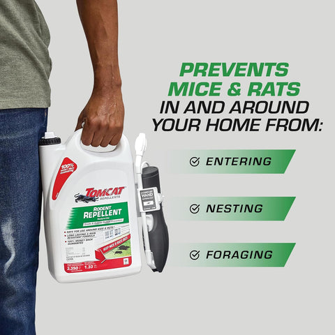 Tomcat Repellents Rodent Repellent Ready-to-Use with Comfort Wand, 1.33 Gal