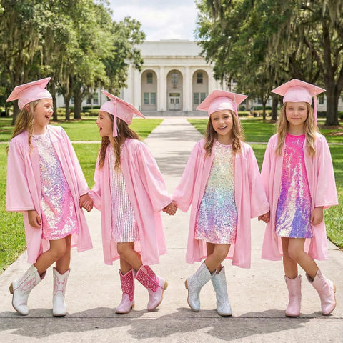 2Bunnies Girls Ombre Pastel Gradient Shimmer Sparkle Colorful Sequin Party Dress