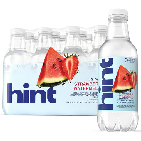 Hint Flavored Water Zero Sugar 0 Calories - Strawberry Watermelon (12 pack)