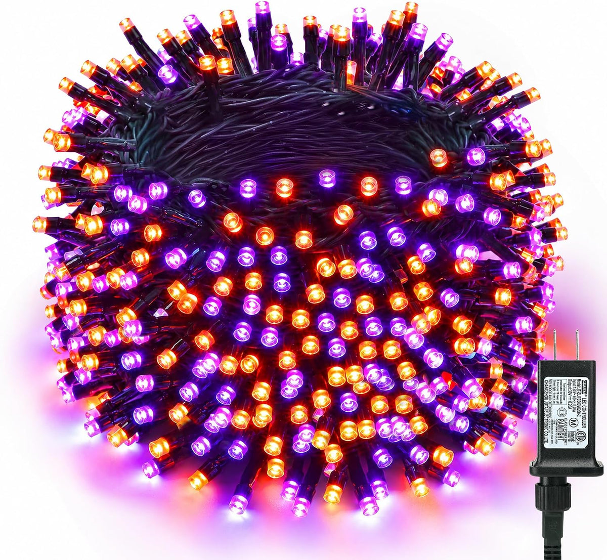 BrizLabs Purple Orange Halloween String Lights Connectable 78.74ft 240 LED