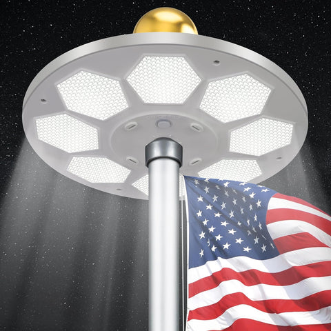 Solar Flag Pole Light, 160 LED 2000Lumens, 16 H Lighting for 15-30 Ft Poles