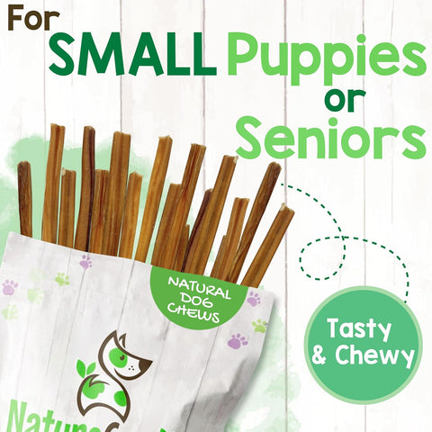 Nature Gnaws Large Bully Sticks 6" Rawhide Free Dog Chews, 3 Count