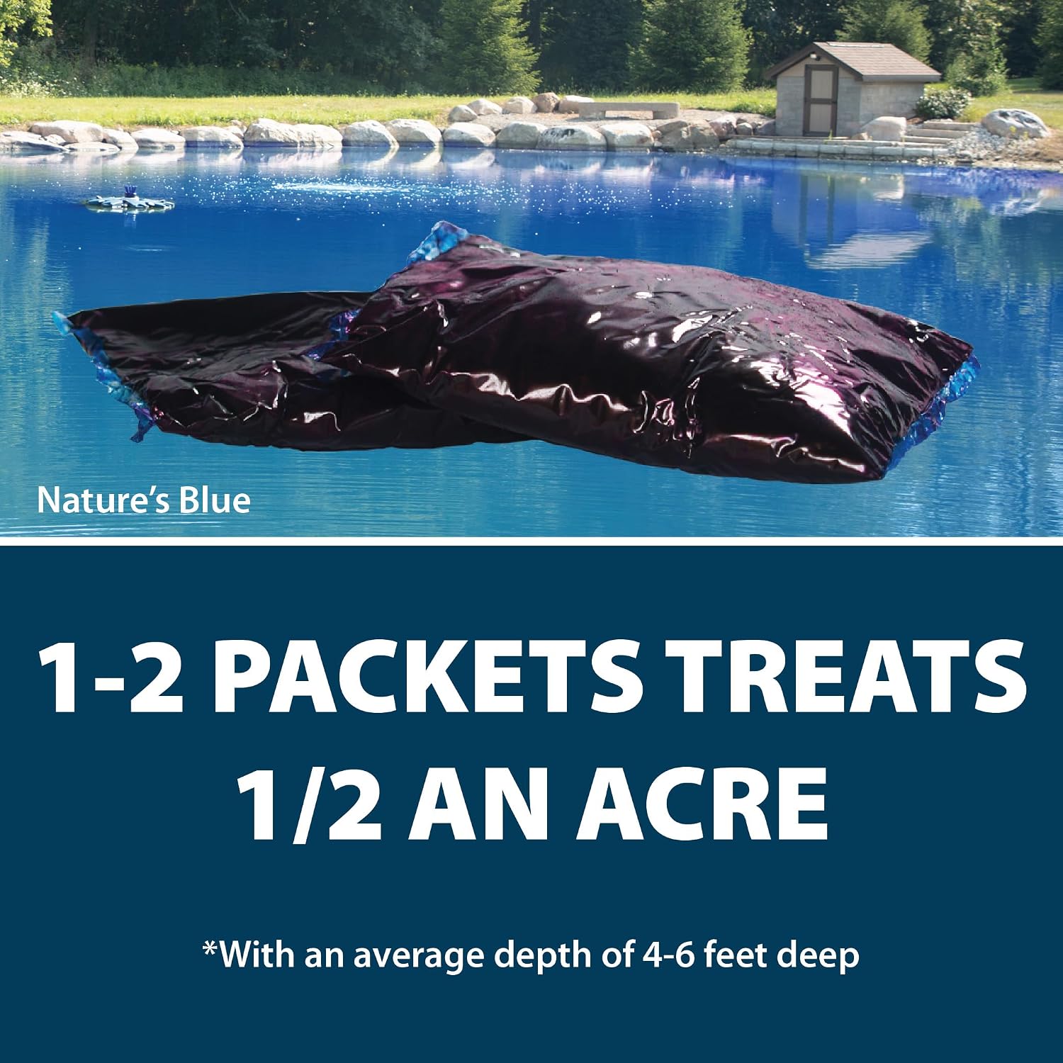 Airmax Nature's Blue Pond Dye Packets, 4 Soluble Packets