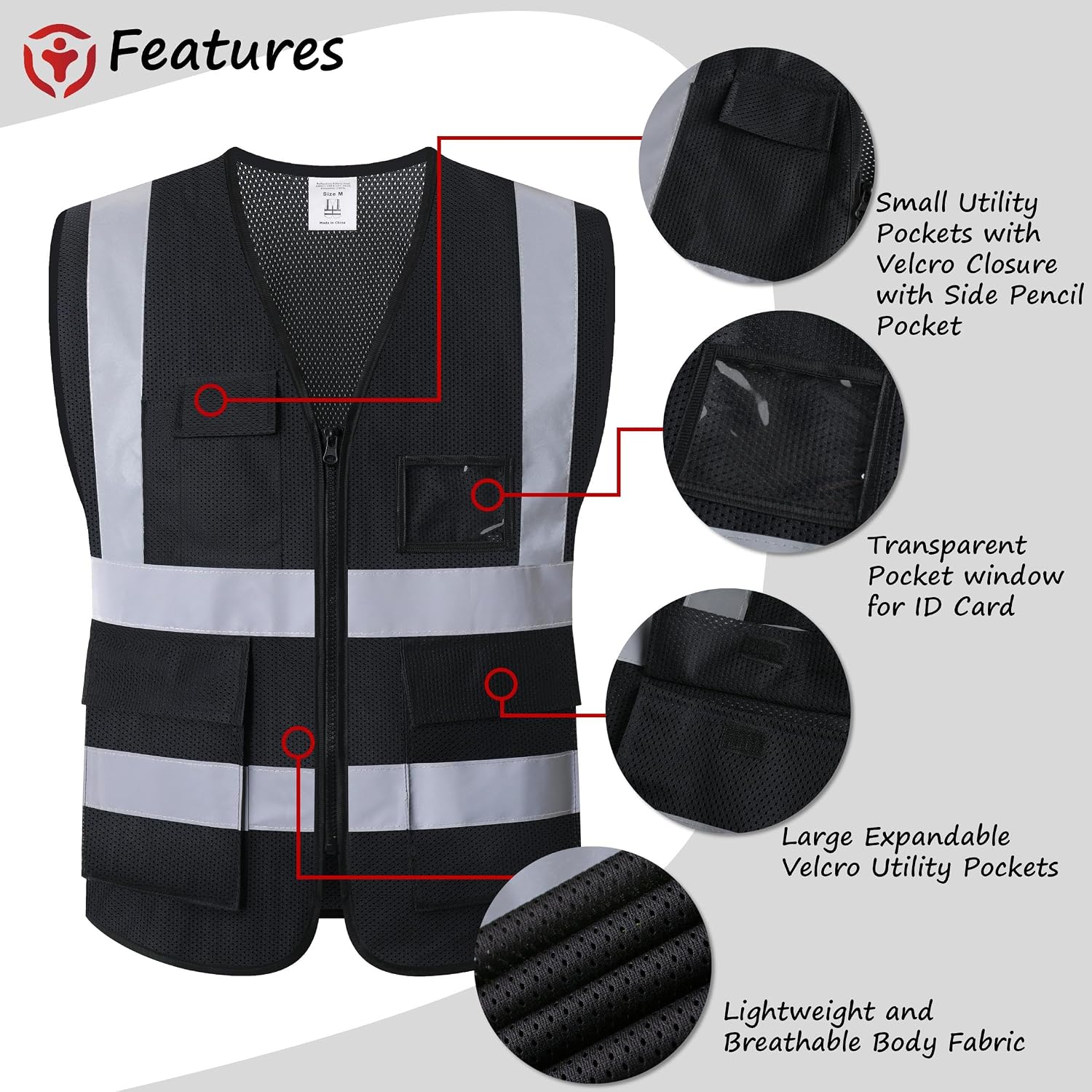 Reflective Safety Vest for Men Women Construction Vest ANSI Standard AP1