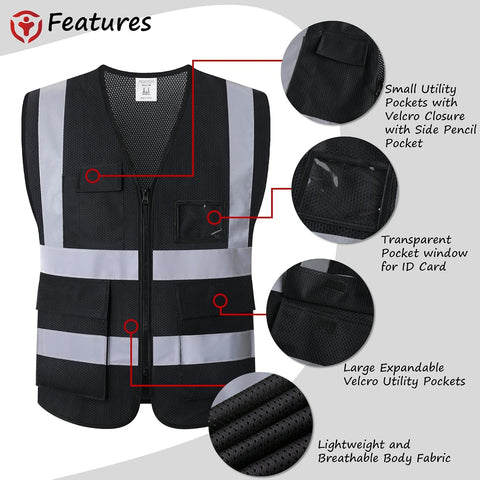 Reflective Safety Vest for Men Women Construction Vest ANSI Standard AP1