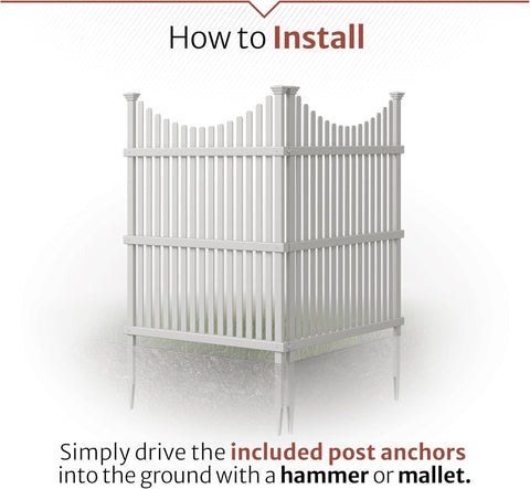 Enclo Huntersville Privacy Screen 2pk, White Vinyl DIY No Dig Kit