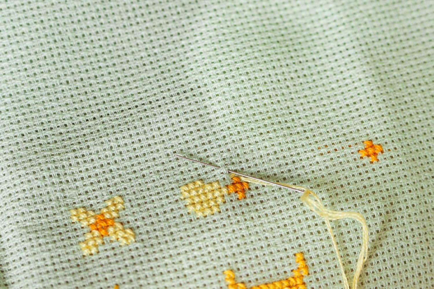 Aida Cloth 14 Count Cross Stitch Fabric,19×28inch (14CT, Light Green)