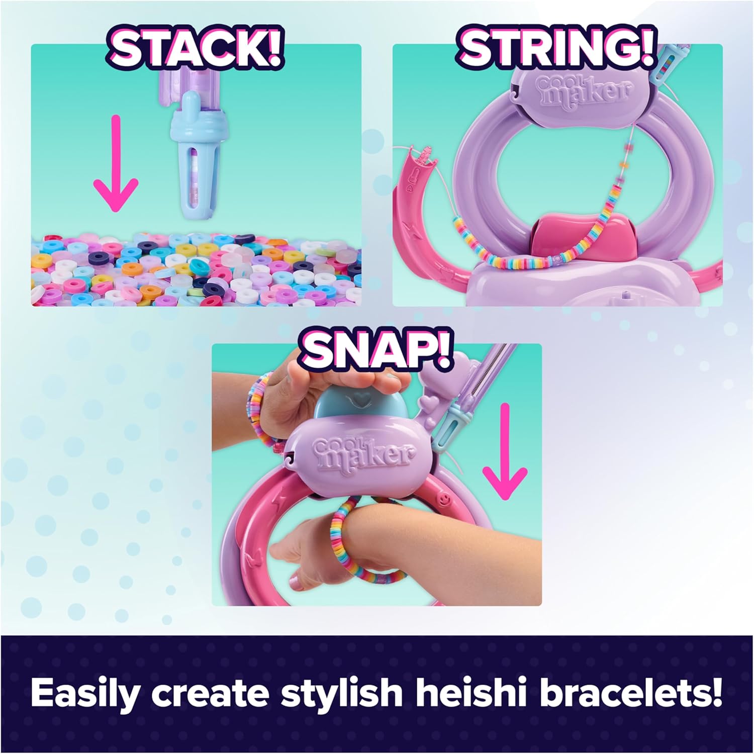Cool Maker Stack'd Heishi Studio Bracelet Making Kit, Ages 7+