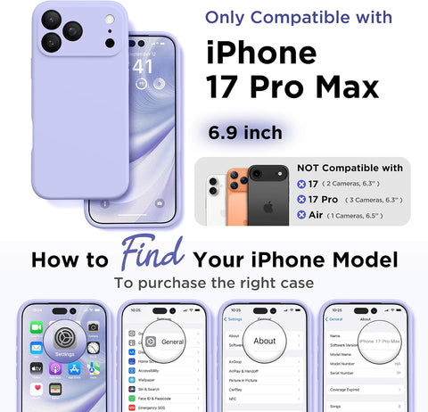 GolbinBox Magnetic for iPhone 17 Pro Max Case, Silicone Cover, Lilac