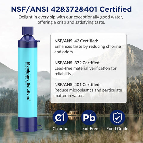 Membrane Solutions Personal Water Filter Straw S1