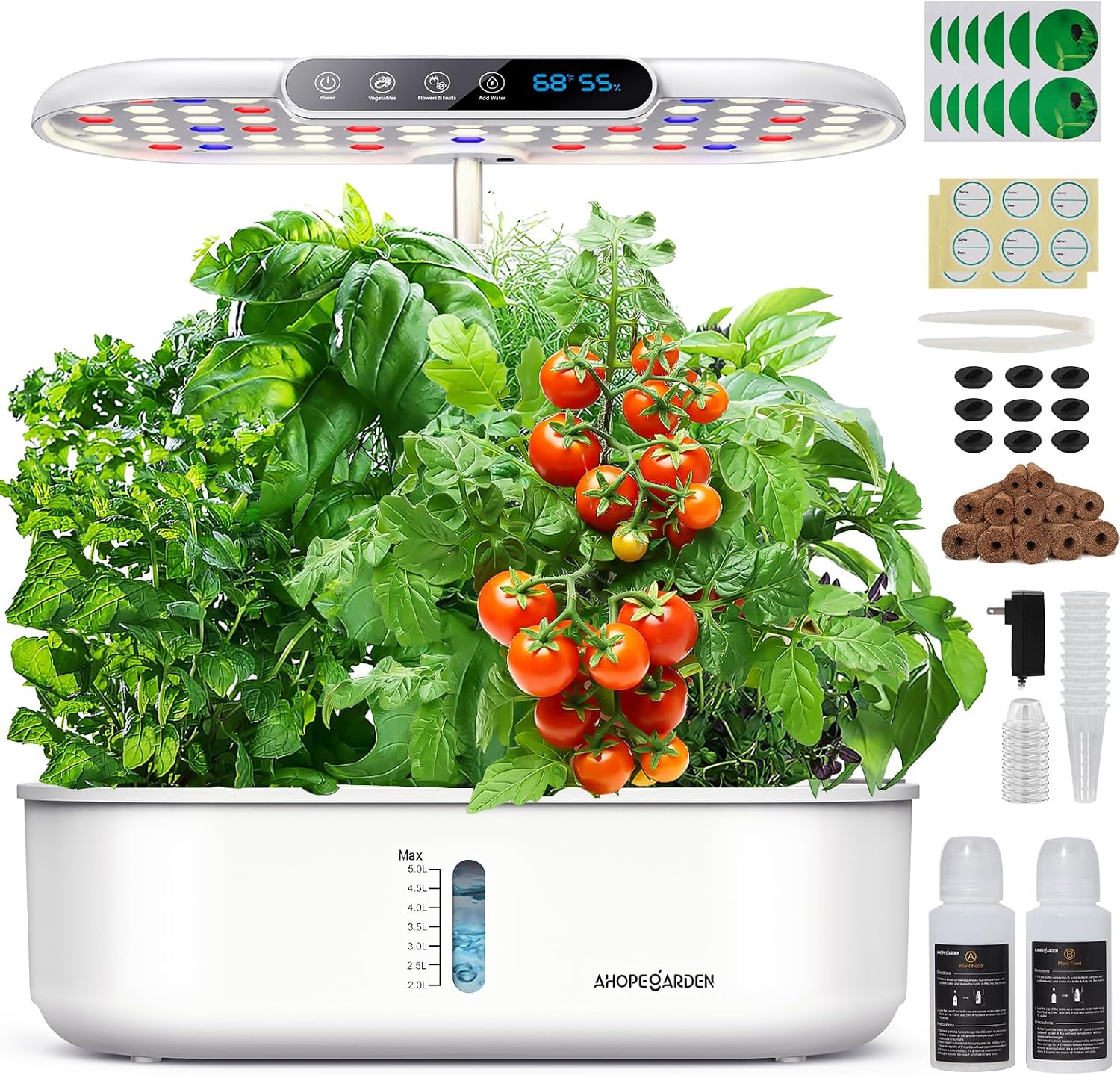 Ahopegarden Hydroponics Growing System: 12 Pods with Smart Env.Detection
