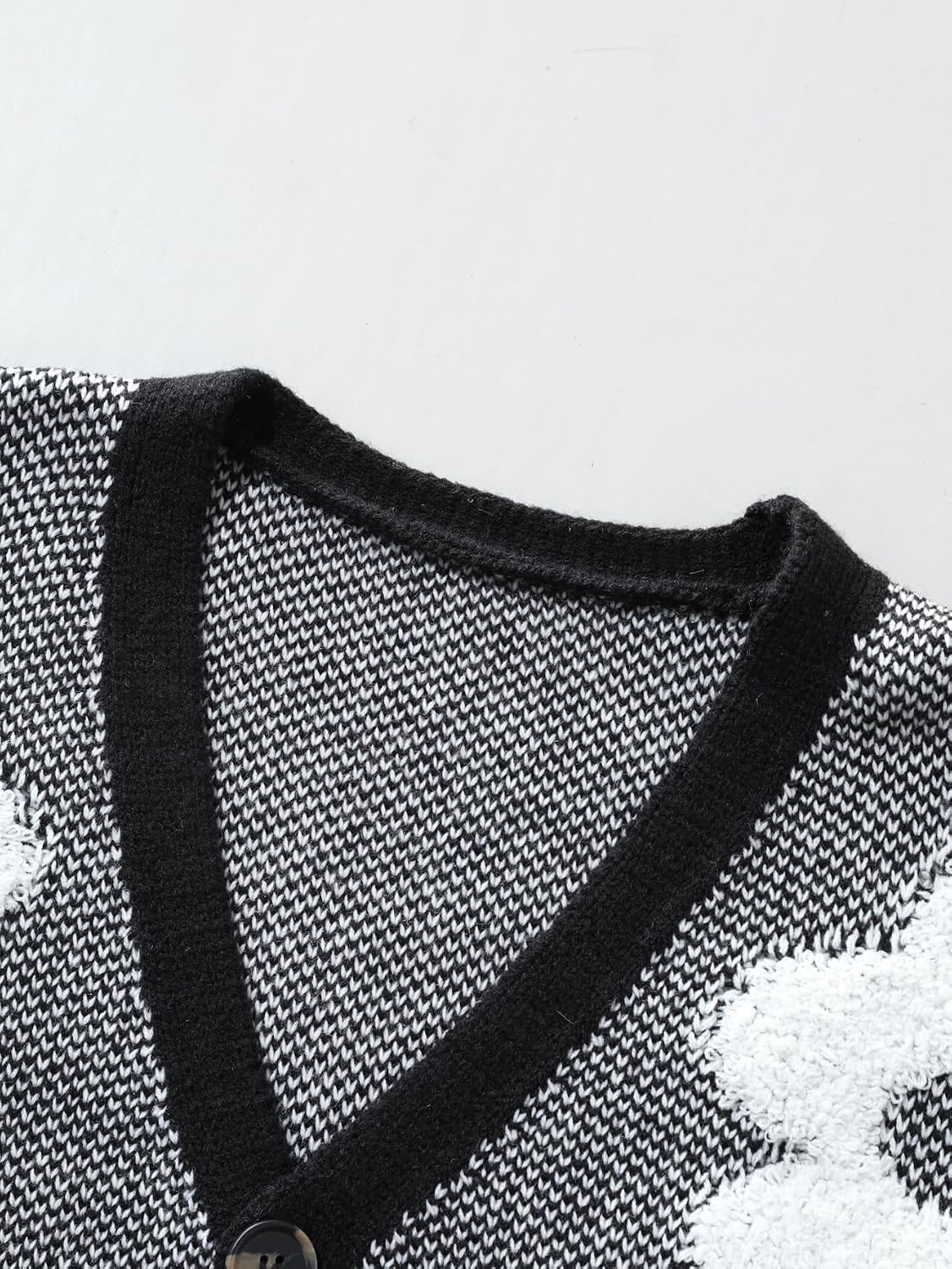 SHENHE Men's Skeleton Pattern Cardigan Long Sleeve Unisex Knitted Sweaters