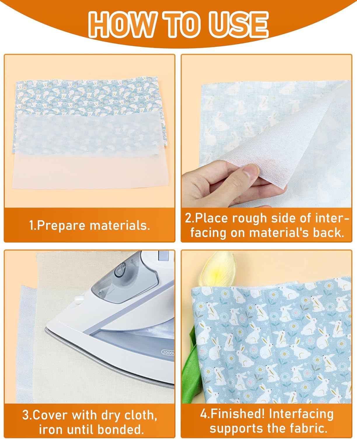 PLANTIONAL 11.6"x30yd Light Weight Non-Woven Fusible Interfacing for Sewing