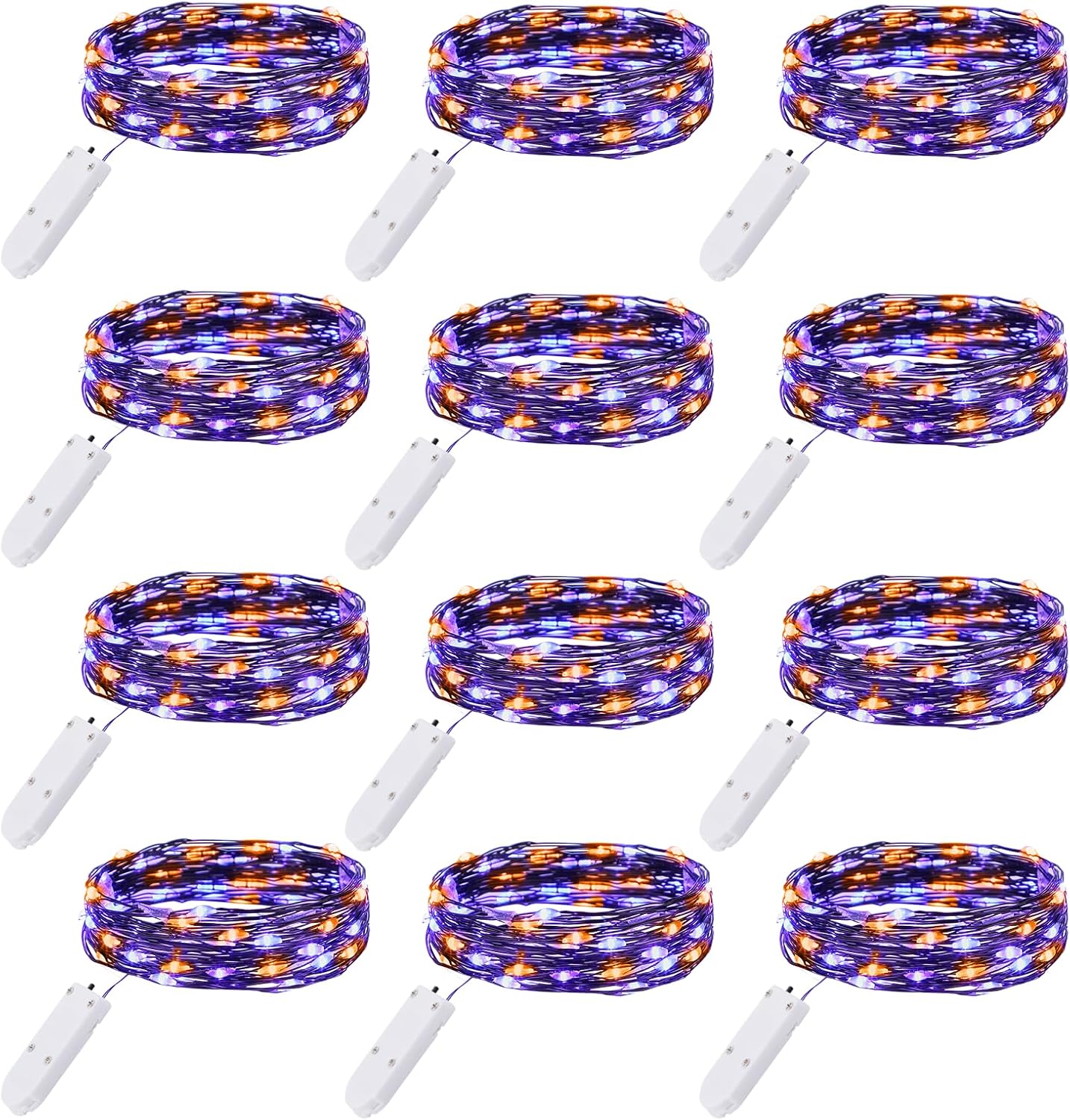 Brightown 12 Pack 7ft Battery Operated LED Fairy Lights for Xmas Decoration