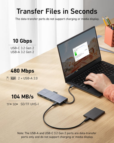 Anker USB C Hub, 565 11-in-1 Laptop Docking station, Dual Monitor Docking Station with 10 Gbps Data Port, 4K HDMI and DisplayPort, 100W Power Delivery, 1 Gbps Ethernet, SD Card Reader for XPS and More