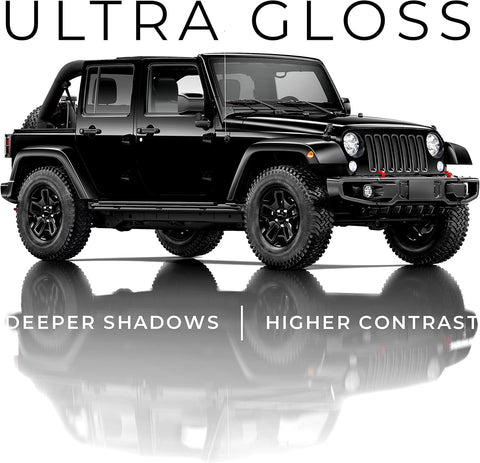 VViViD+ Ultra Gloss Premium Vinyl Car Wrap Film (5ft x 5ft, Gloss Piano Black)