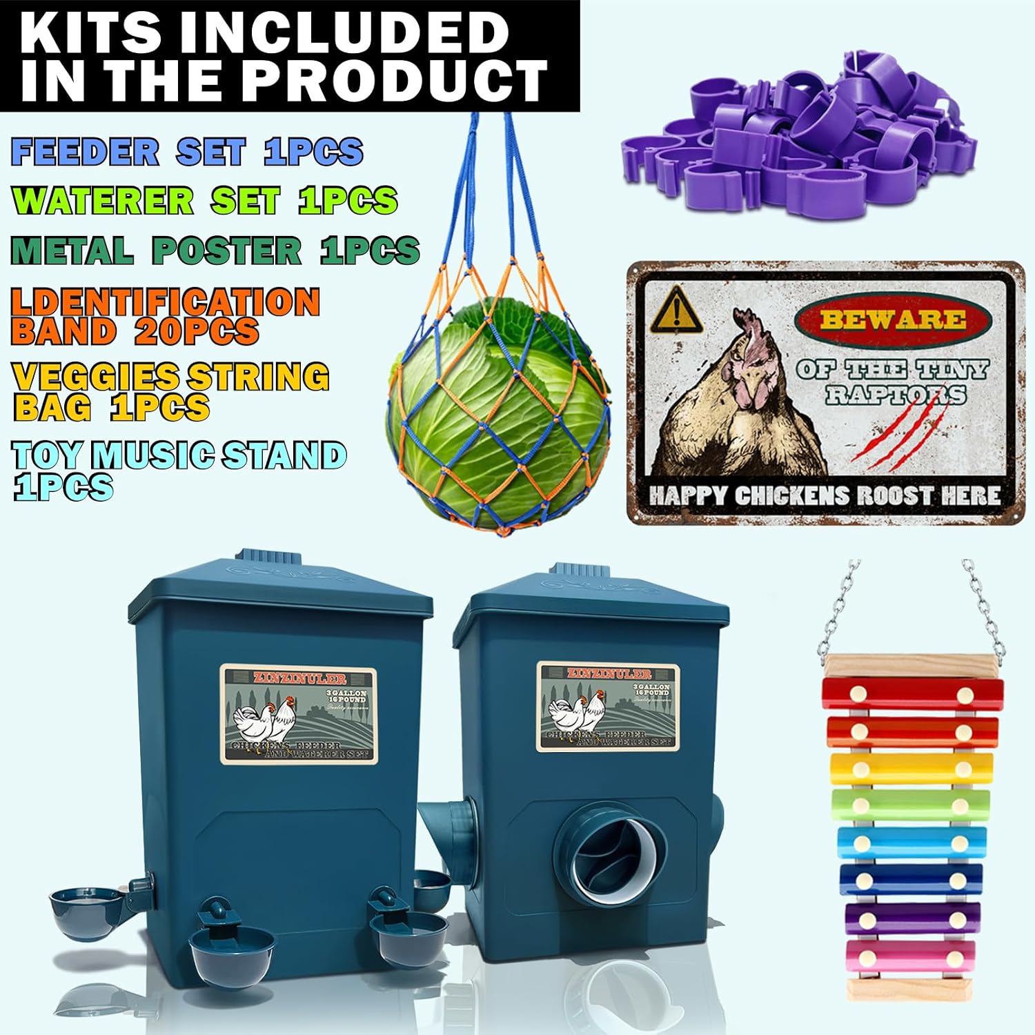 Automatic Port Chicken Feeder and Cup Waterer Set