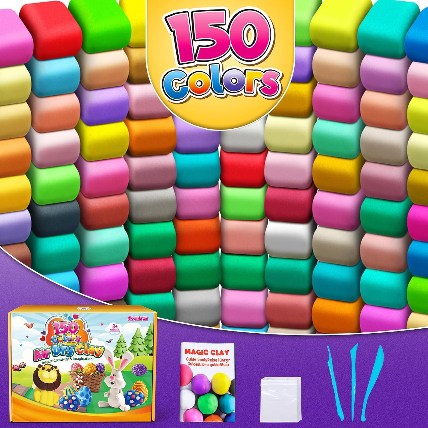 ESSENSON Air Dry Clay 150 Colors, Modeling Clay for Kids