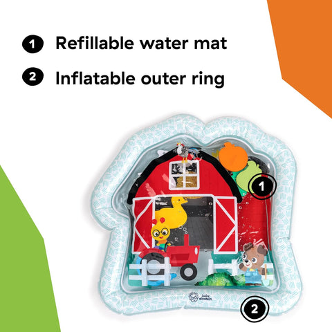 Baby Einstein Farm Explorers Cal's Sensory Barn Water Mat, Multisensory, Red, Ages 0-36 Months