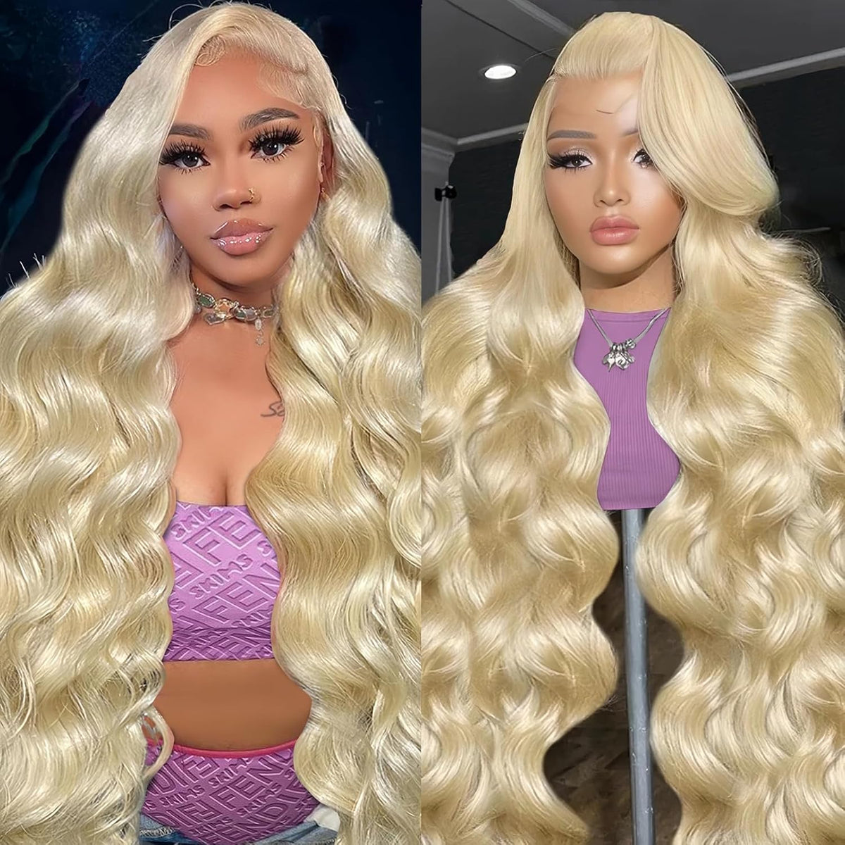 613 13x6 Lace Front Wig Human Hair 28 Inch Blonde Wig Human Hair