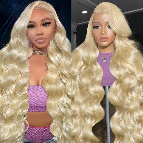 613 13x6 Lace Front Wig Human Hair 28 Inch Blonde Wig Human Hair
