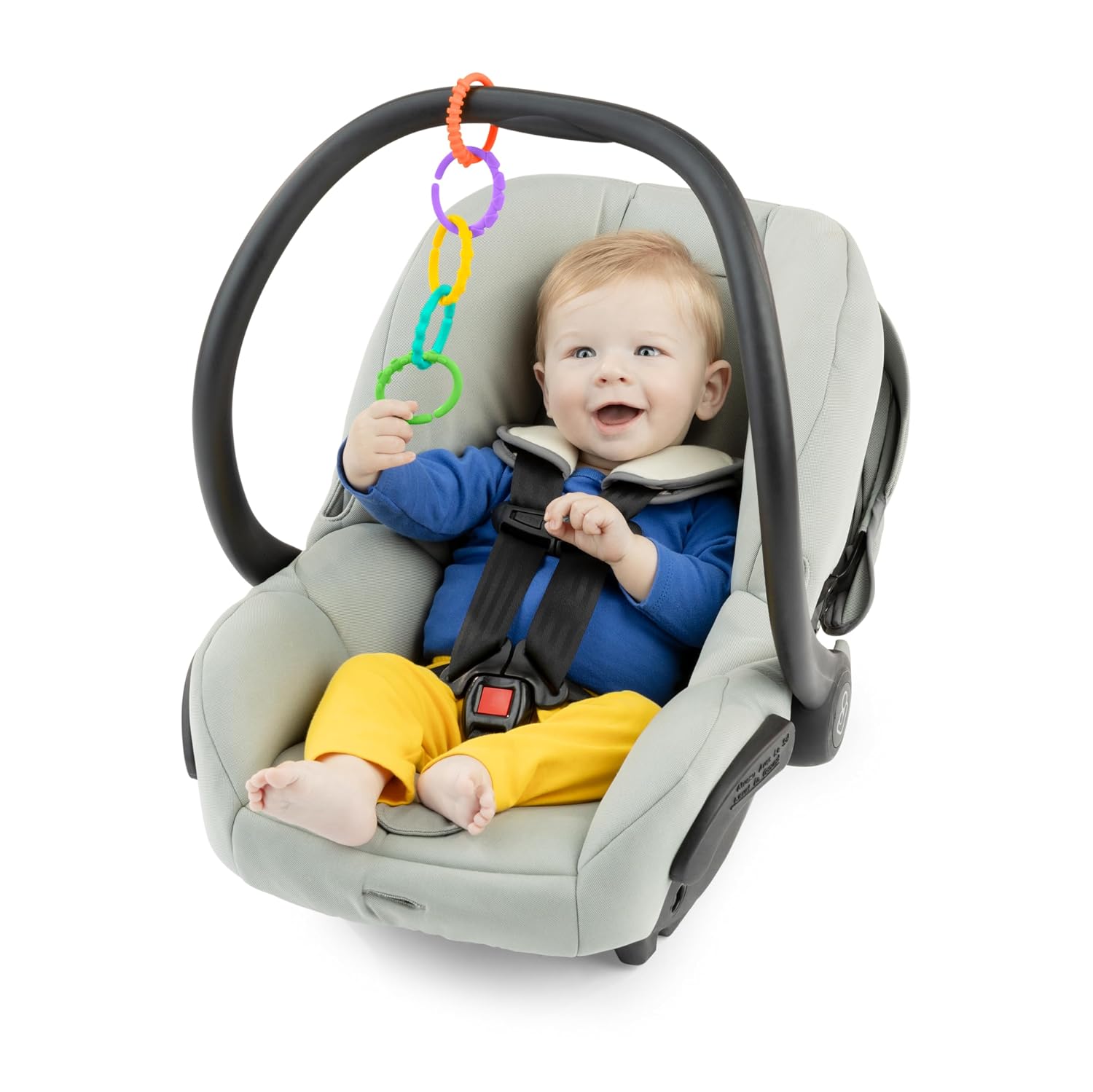 Bright Starts Lots of Links Rings Toys for Stroller or Carrier Seat, BPA-Free, Ages 0 Months Plus, Multicolor, 24 Count