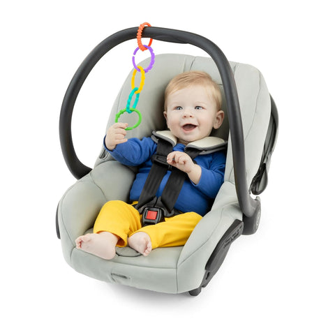 Bright Starts Lots of Links Rings Toys for Stroller or Carrier Seat, BPA-Free, Ages 0 Months Plus, Multicolor, 24 Count