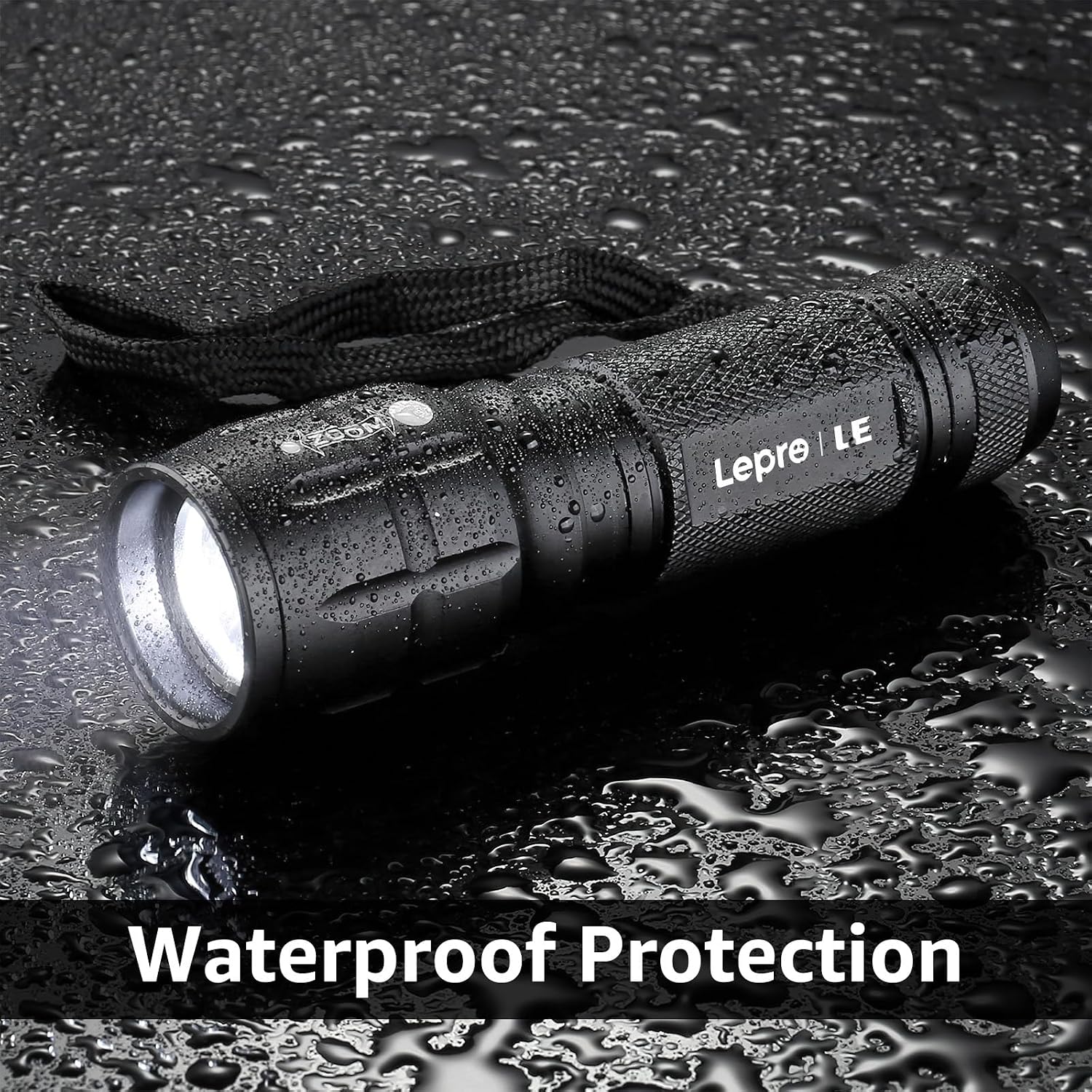 Lepro Lighting Ever LED Flashlight, High Lumens Waterproof Adjustable Focus
