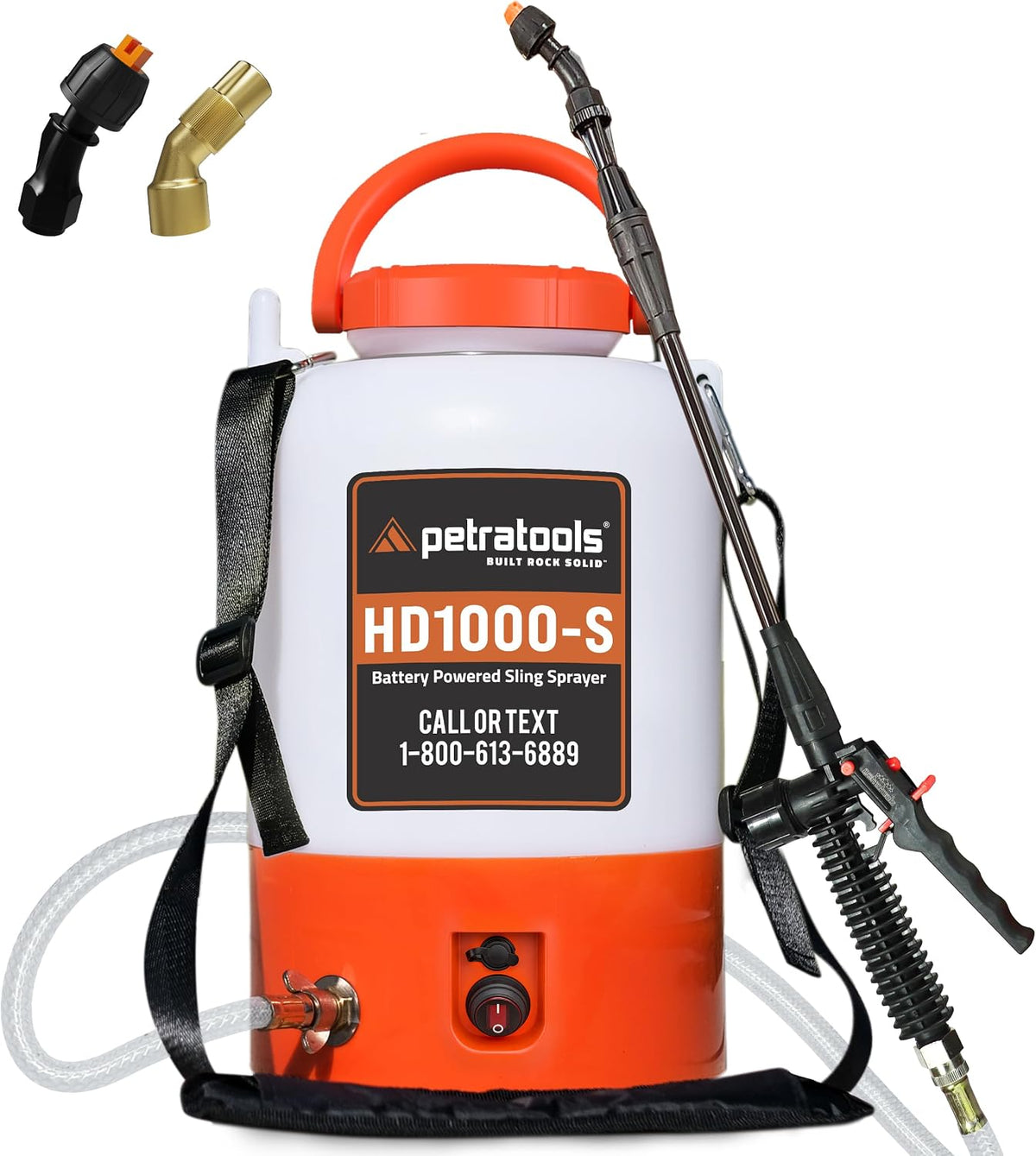 PetraTools HD1000-S 1 Gallon Electric Sprayer - 2-Hour Runtime, 2 Nozzles