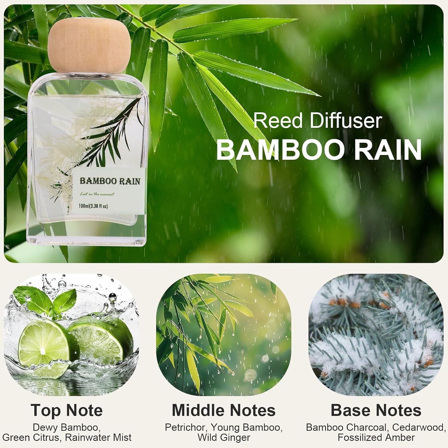 Bamboo Reed Diffuser, 3.34 Fl Oz